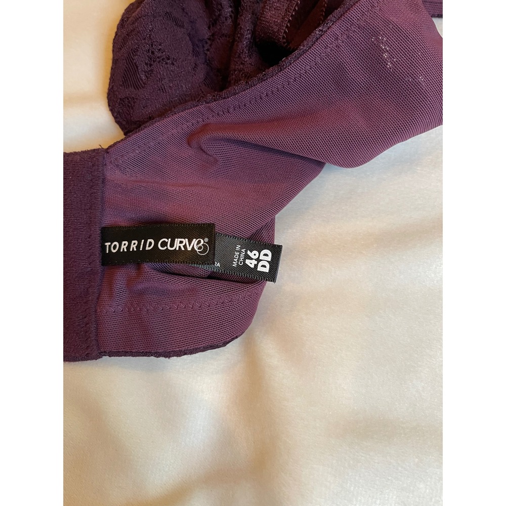 Torrid Curve 360 Back Smoothing Everyday Wire Free Lace Bra Purple 46DD NWT - Picture 5 of 6